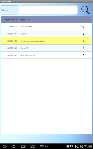 Android application ALERT-Productieboek33j screenshort