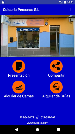 Android application Cuidaria screenshort