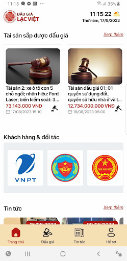 Android application Lạc Việt Auction screenshort