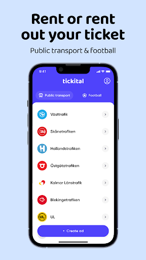 Android application Tickital screenshort