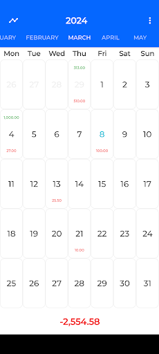 Android application Money Calendar screenshort