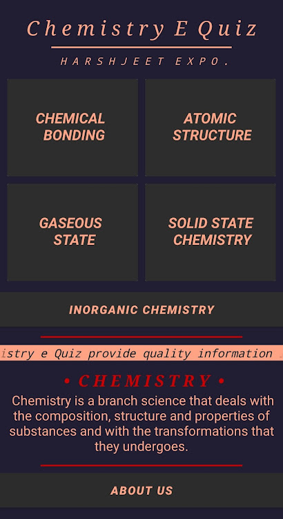 Chemistry e quiz - 0.22 - (Android)