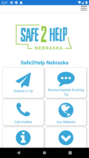 Android application Safe2Help NE screenshort