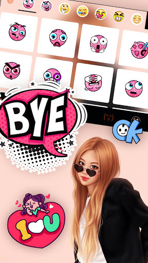 Rose Girl Keyboard Background Screen 3