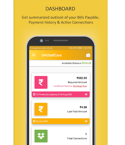 Android application D4USelfCare screenshort