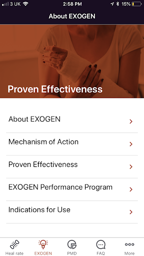 EXOGEN Post-market Data App Screen 3