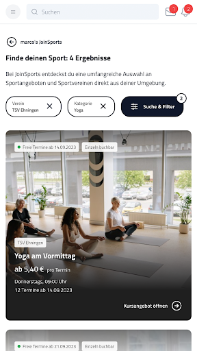 Android application JoinSports screenshort
