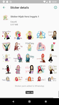 Sticker Cute Hijab Versi Inggris for WAStickerAppsのおすすめ画像2