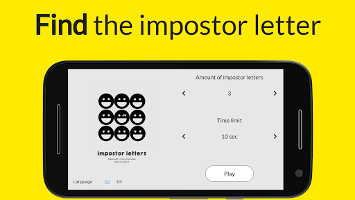 Android application Impostor letters screenshort