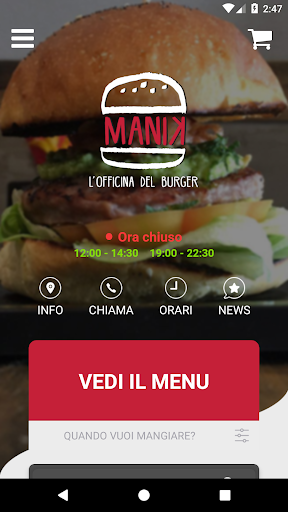 Android application Manik - L'officina del burger screenshort