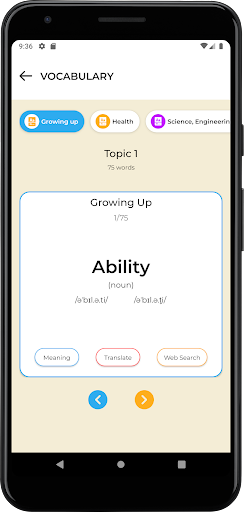 Android application IELTS Prepare App screenshort
