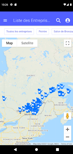 Android application Amis du Québec screenshort