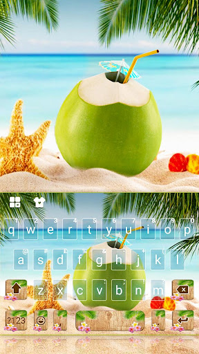 Android application Summer Beach Coconut Keyboard screenshort
