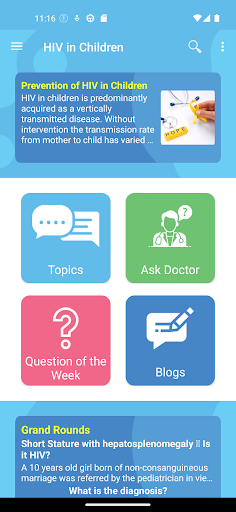 Android application HIV In Children screenshort