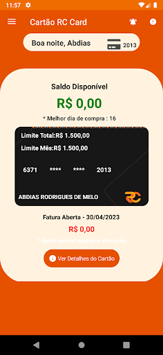 Cartão RC Card Screen 3