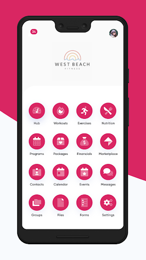 Android application West Beach Fitness screenshort