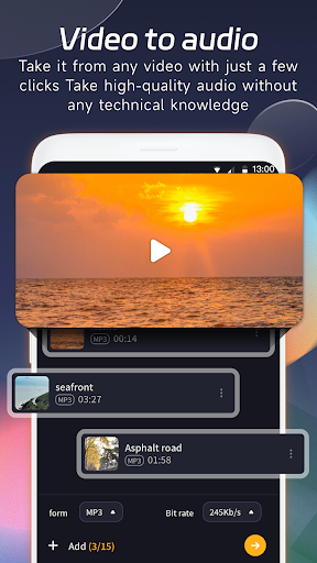 Android application VA Video to mp3 converter screenshort