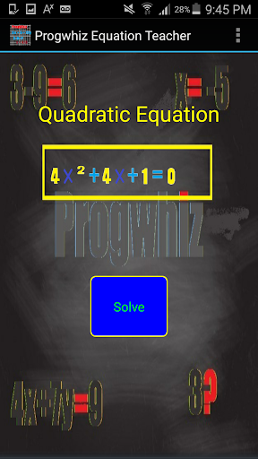 Progwhiz Equation Teacher Demo Screen 2