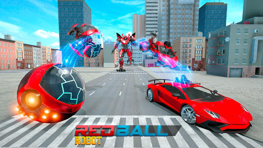 Red Ball Robot Car Transform: Flying Car Games screenshots 2