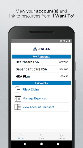 Android application CPNFLEX screenshort