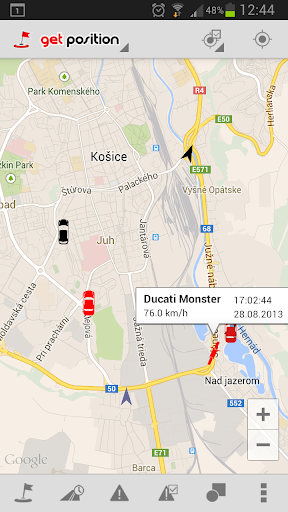 Android application GetPosition - GPS tracking screenshort
