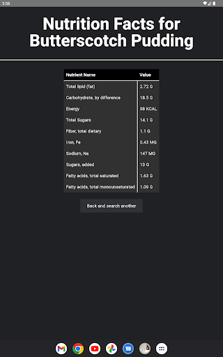 Food Facts Finder Screen 3