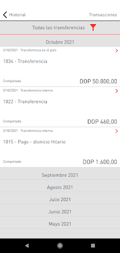 Android application Banco Unión en Línea screenshort