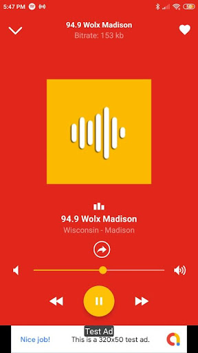 Android application 94.9 wolx madison screenshort