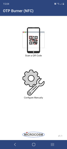 Android application Microcosm OTP Burner (NFC) screenshort
