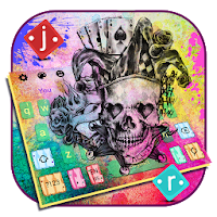 Colorful Joker Skull Keyboard Theme