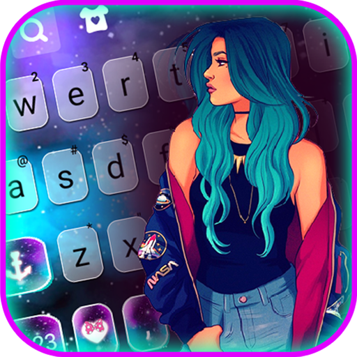 Stylish Girl Keyboard Backgrou logo