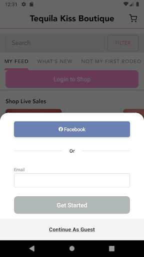 Android application Tequila Kiss Boutique screenshort
