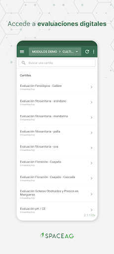 Android application SpaceAG Evaluador: RaptorForms screenshort
