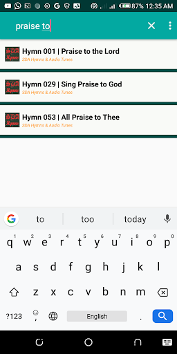 Adventist Hymnal with Tunes Screen 3