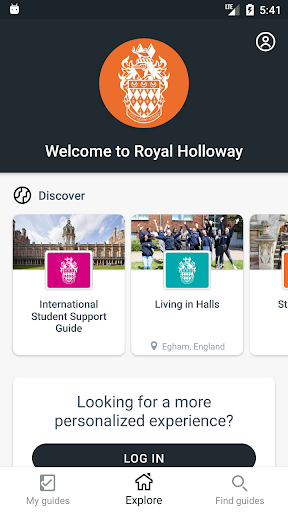 Official Royal Holloway app Screen 2