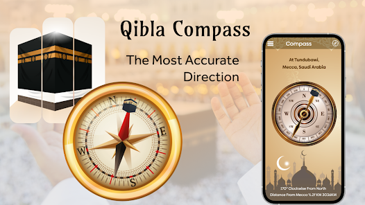 Qibla Kiblat Mecca prayer compass kompas Muslim 