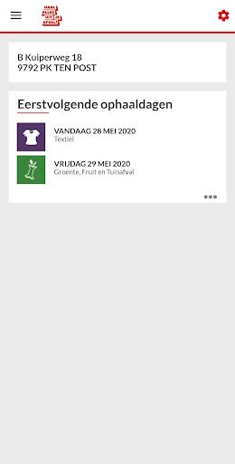 Android application Afvalwijzer Groningen screenshort