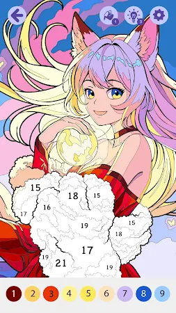 Game screenshot 数字で見るアニメ漫画-かわいいぬりえ hack