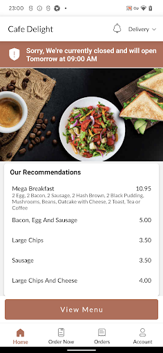 Cafe Delight Screen 2