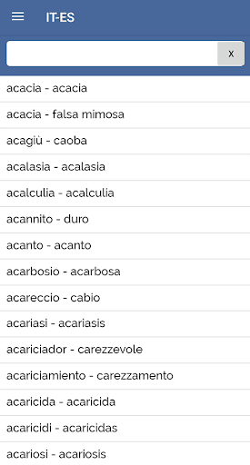 Spanish Italian Dictionary Screen 2