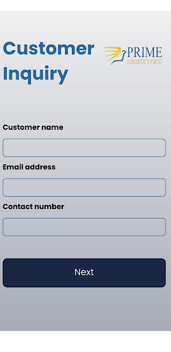 Android application Prime Logistics Booking screenshort