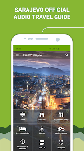Guide2Sarajevo - Pamja e ekranit të udhëzuesit audio