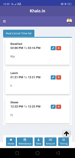 Khalo Tiffin Center Management Screen 2