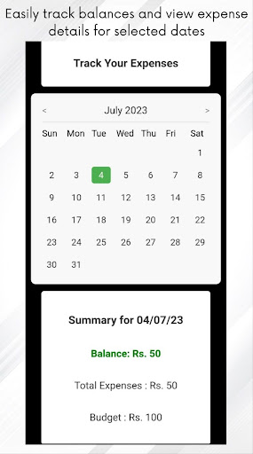 spendwise. Screen 3