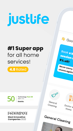 Android application Justlife (Home Services) screenshort