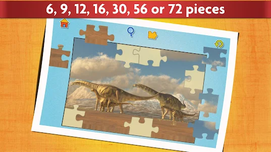 適合兒童和成人的恐龍拼圖遊戲