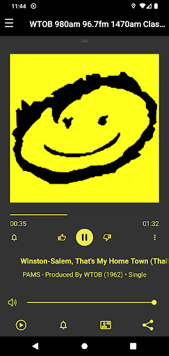 Android application WTOB Radio. screenshort