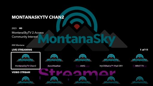 MontanaSky Streamer Screen 2