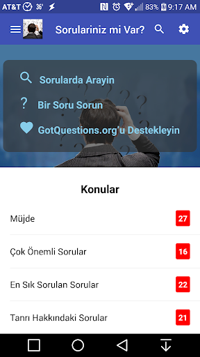 Android application Sorularınız mı Var? screenshort