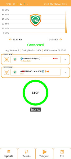 TG Tunnel Lite VPN Screen 3